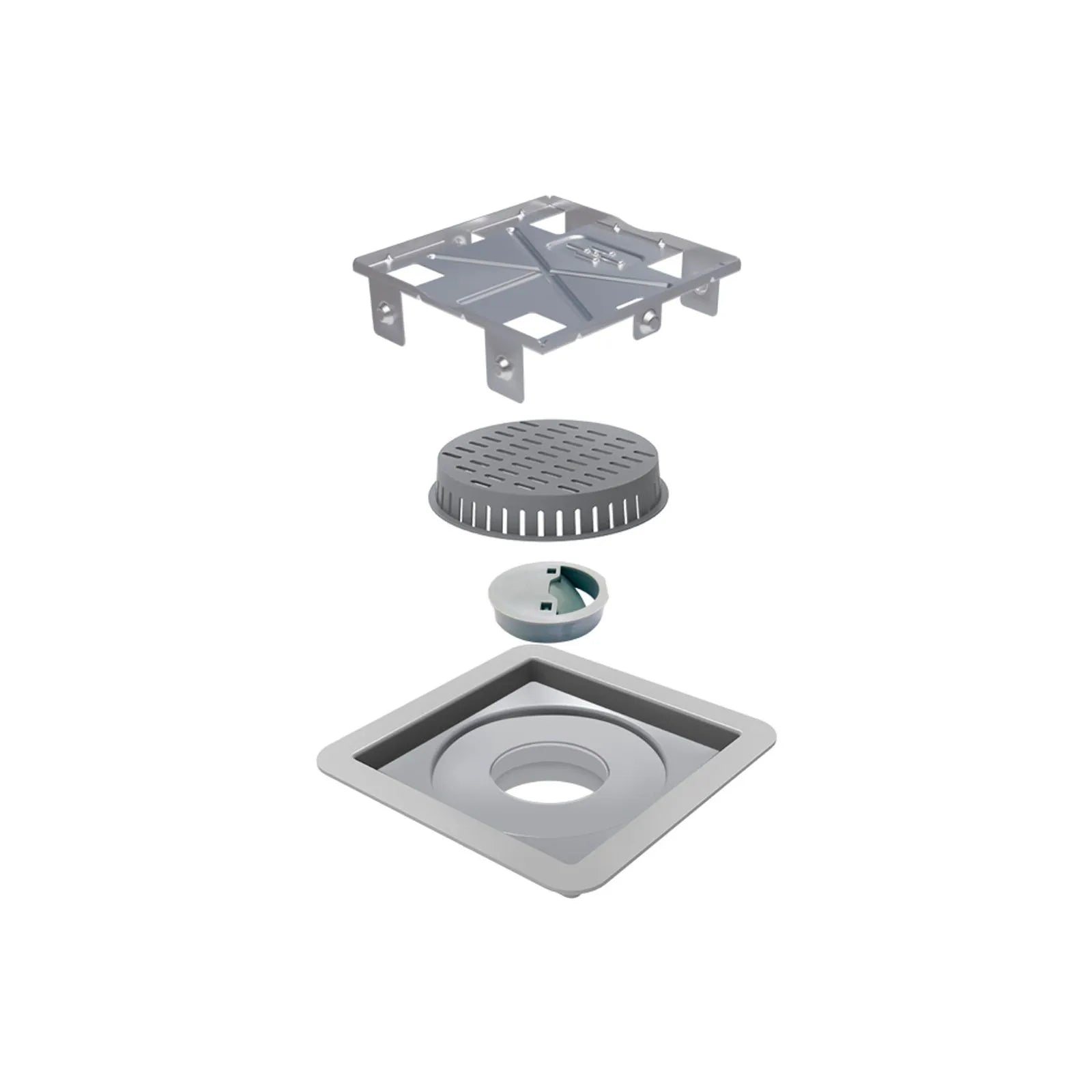 Ralo Quadrado Elleve Square 10x10cm - Tampa Oculta